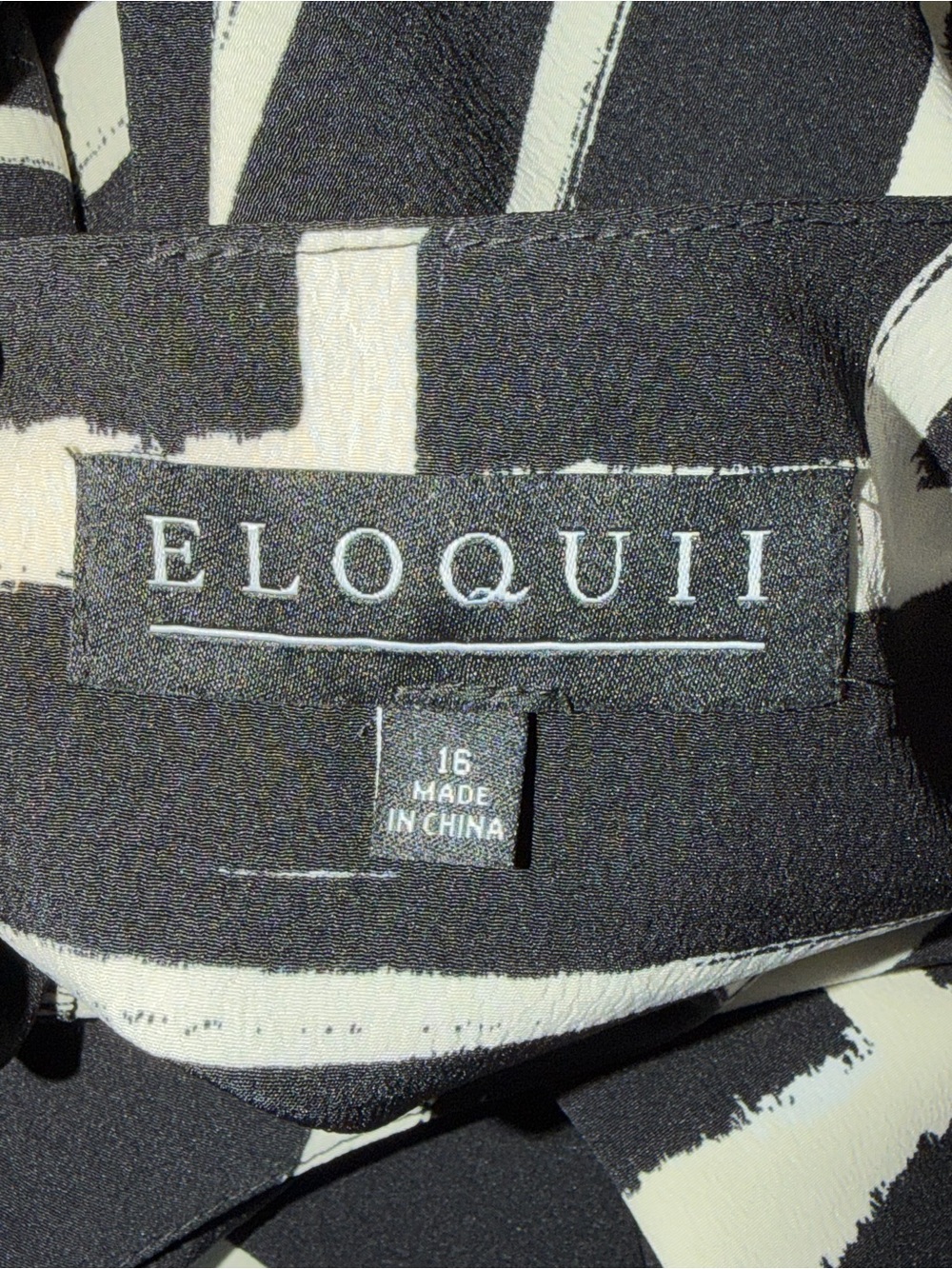 ELOQUII Black & Cream Geometric Shift Dress sz 16  NWT! - Picture 6 of 7